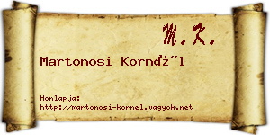 Martonosi Kornél névjegykártya