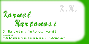 kornel martonosi business card